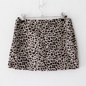 ZARA Woman XS Leopard Print Fluffy Mini Skirt NWT